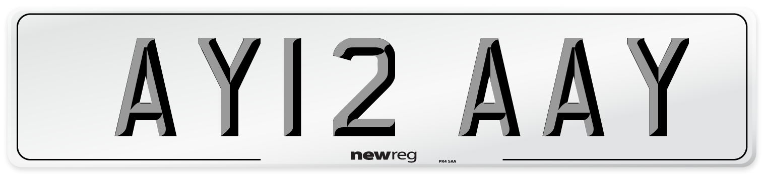 AY12 AAY Number Plate from New Reg